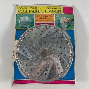 Vintage Metal Aluminum Vegetable Steamer Expanding Collapsible Strainer w/ Legs